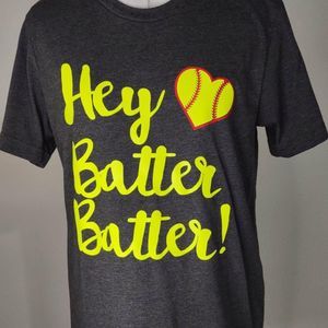 Medium Bella+Canvas Womens Short Sleeve Tee-Shirt (Hey Batter Batter!) C6222